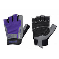 Женские Перчатки для Фитнеса/Зала/Тренировок Gladiator GLW-150 S Антискользящие Вставки Серо-Фиолетовые