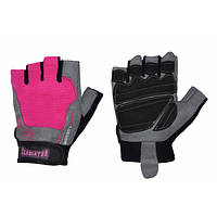 Женские Перчатки для Фитнеса/Зала/Тренировок Gladiator GLW-150 S Антискользящие Вставки Серо-Розовые