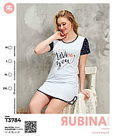 Рубашка для дома и сна с коротким рукавом, Размером M (46) Ночнушка Rubina Secret