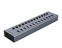 USB хаб Orico BT2U3-13AB USB 3.0 13 портів алюмінієвий з блоком живлення hub концентратор, фото 9