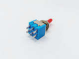 Тумблер MTS-202, 2x2 (6c) 12.5x13x9.5 mm, під різьблення М6*0,75, ON-ON, 6А 125VAC, фото 3
