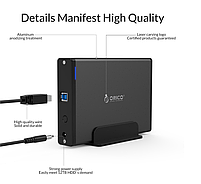Зовнішня кишеня Orico 7688U3 для 3.5" HDD USB 3.0 оригінал, фото 6