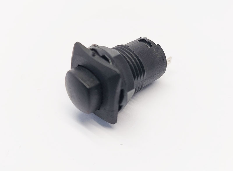 Кнопка DS-225 ЧОРНА без фіксації, OFF-(ON), 1A/250VAC, 2pin, фото 1