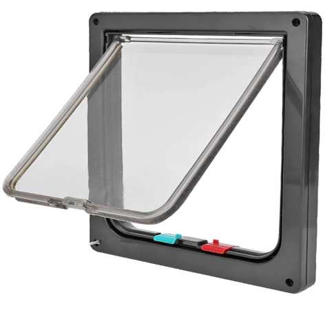 Дверцята двосторонні для котів і собак. Чорні. розмір S (19,8х19х1,8см), фото 1