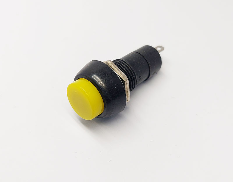 Кнопка PBS-11B ЖОВТА без фіксації, OFF-(ON), 1A/250VAC, 2pin