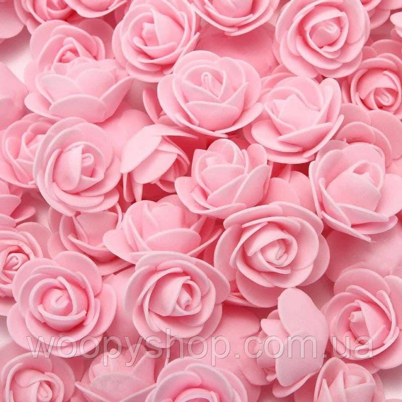 Троянда декоративна паралонова 3см рожева