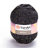 YarnArt BRIGHT (Брайт) № 105 черный с золотым люрексом (Пряжа, нитки для вязания)