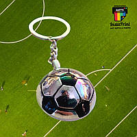 Брелок-м'ячик металевий односторонній + друк фото/ картинка/ текст/лого футбол