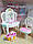 Набір іграшковою меблів Спальня з флоксовой фігуркою білого кролика, фото 2