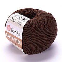 YarnArt BABY COTTON (Бейби Коттон) № 408 коричневый (Пряжа полухлопок, нитки для вязания)