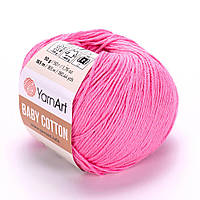 YarnArt BABY COTTON (Бейби Коттон) № 414 розовый (Пряжа полухлопок, нитки для вязания)