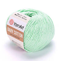 YarnArt BABY COTTON (Бейби Коттон) № 435 мятный (Пряжа полухлопок, нитки для вязания)