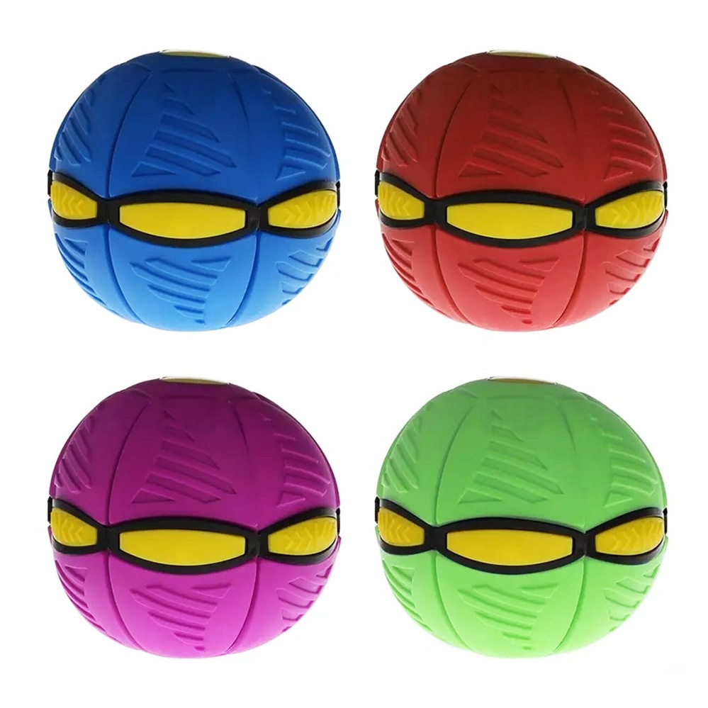 Літаючий складаний м'яч ігровий фрісбі трансформер з LED підсвічуванням Phlat Ball плоский НЛО, фото 1