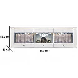 Навісна полиця – вітрина 156х49.5х33см кольору аляска Гербор Граф SFW3W