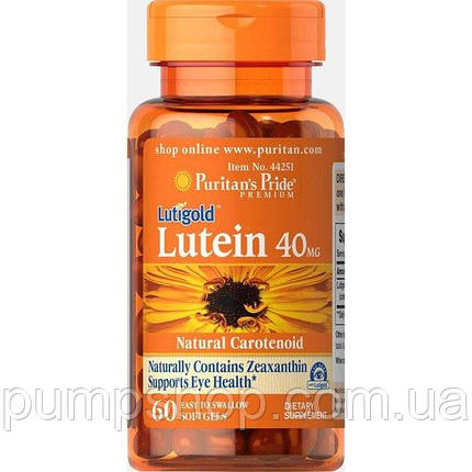 Вітаміни для очей Puritan's Pride Lutein 40 мг with Zeaxanthin 60 капс., фото 2