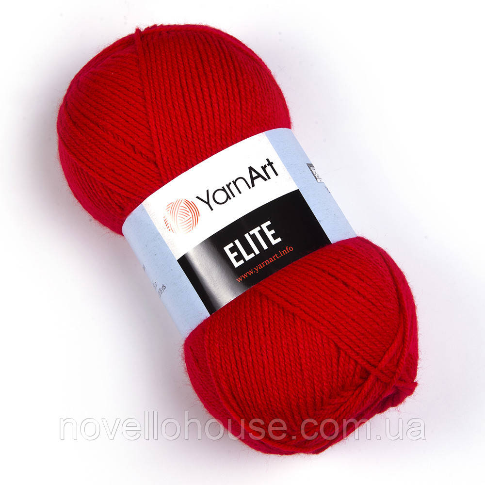 Yarnart ELITE (Еліт) № 41 червоний (Пряжа акрилова, нитки для в'язання)