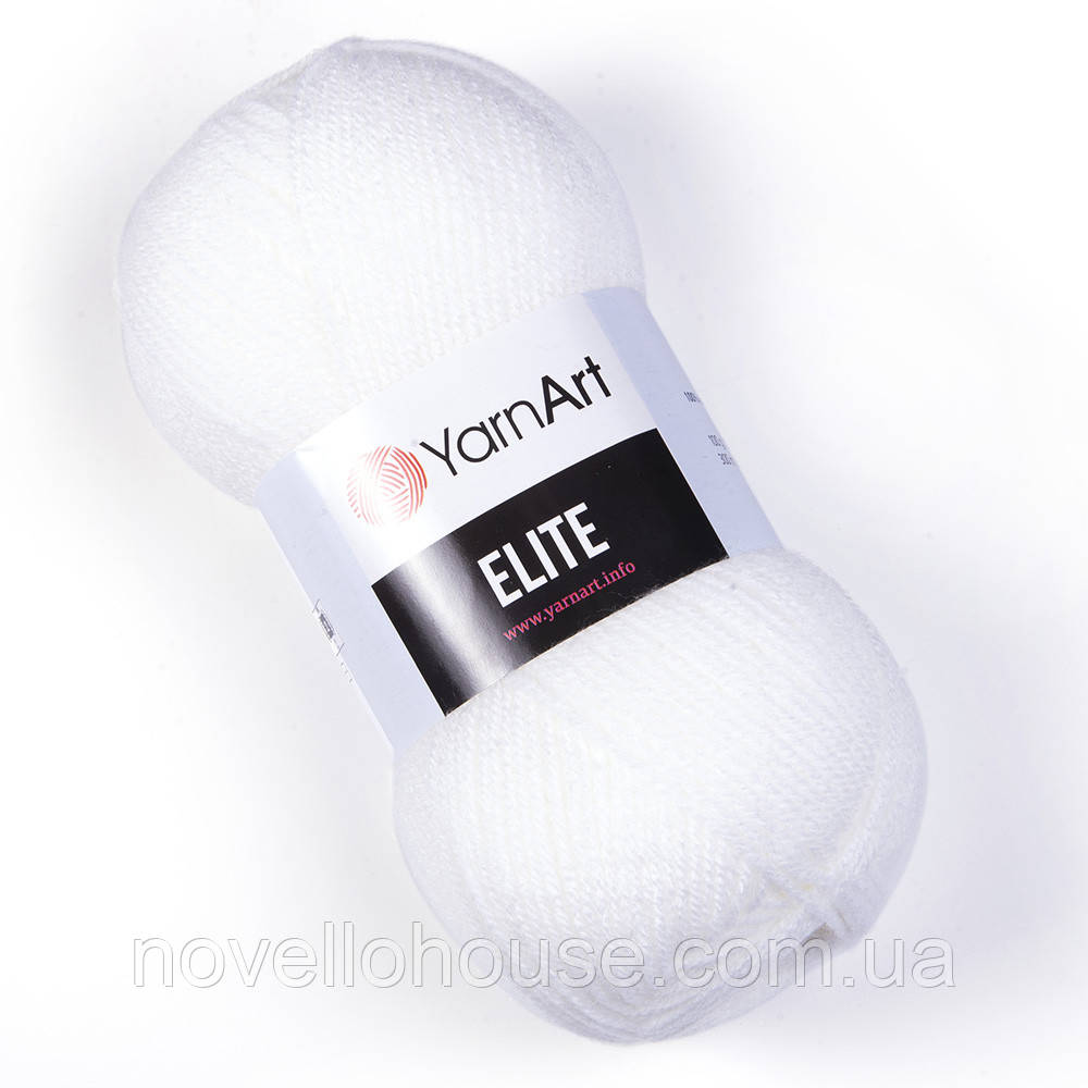 Yarnart ELITE (Еліт) № 150 білий (Пряжа акрилова, нитки для в'язання)