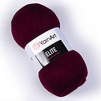 Yarnart ELITE (Еліт) № 577 бордо (Пряжа акрилова, нитки для в'язання)