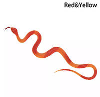 Іграшка змія резинова червоно-жовтого кольору, Декор на Хеллоуїн, чудова прикраса хеллоуін, розмір 45 см