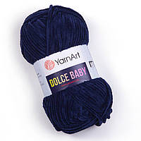 Yarnart DOLCE BABY (Дольче Бейби) №756 синий (Пряжа плюшевая, нитки велюр для вязания)