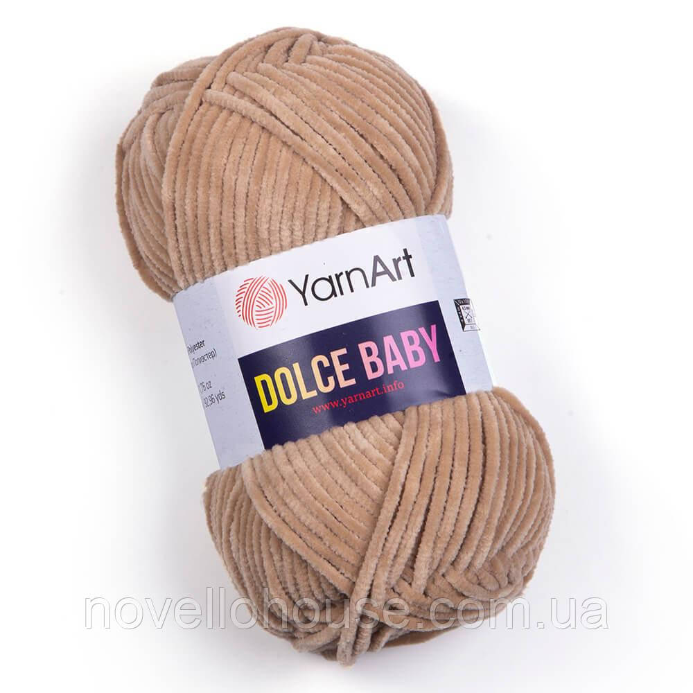 Yarnart DOLCE BABY (Дольче Бейбі) №747 бежевий (Пряжа плюшева, нитки велюр для в'язання)