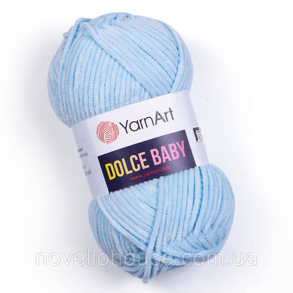 Yarnart DOLCE BABY (Дольче Бейбі) №749 блакитний (Пряжа плюшева, нитки велюр для в'язання)