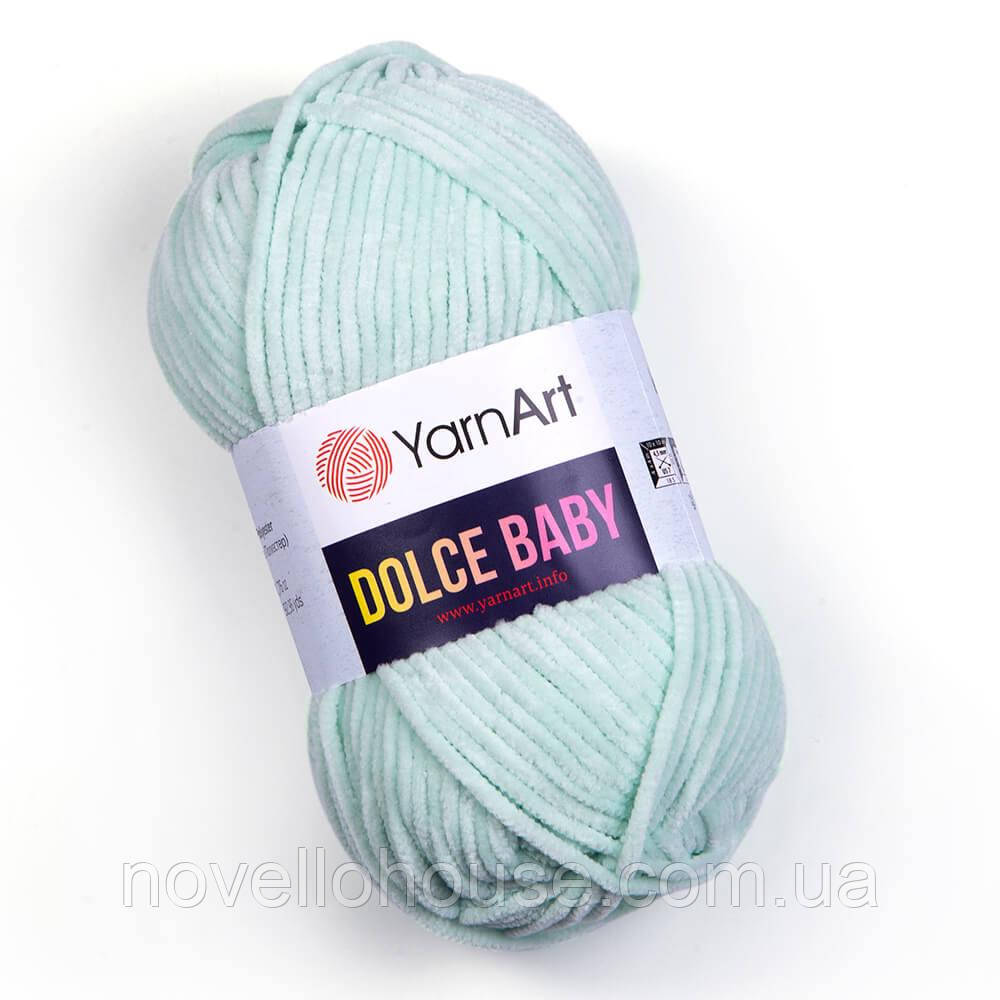 Yarnart DOLCE BABY (Дольче Бейбі) №753 м'ята (Пряжа плюшева, нитки велюр для в'язання)