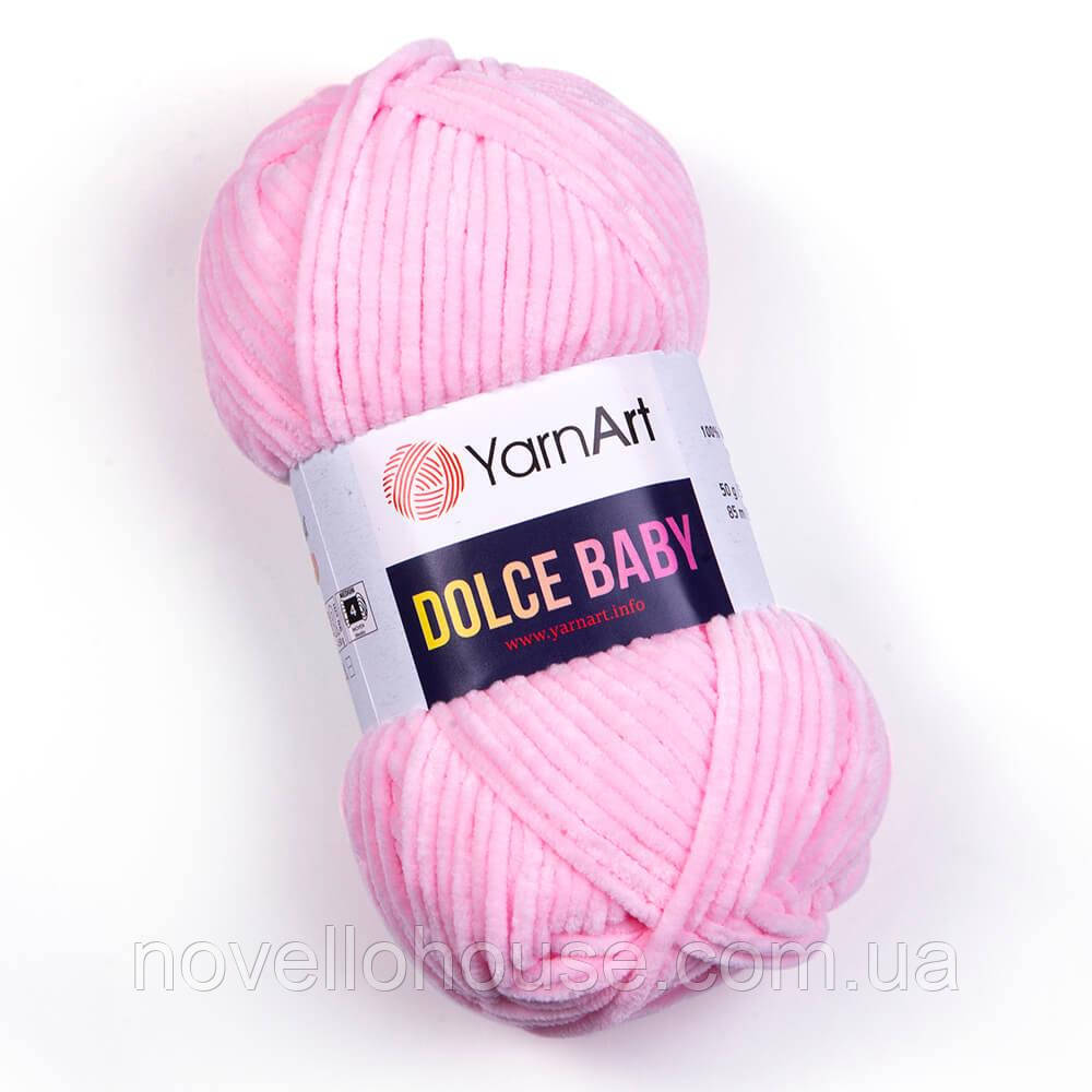 Yarnart DOLCE BABY (Дольче Бейбі) №750 рожевий (Пряжа плюшева, нитки велюр для в'язання)