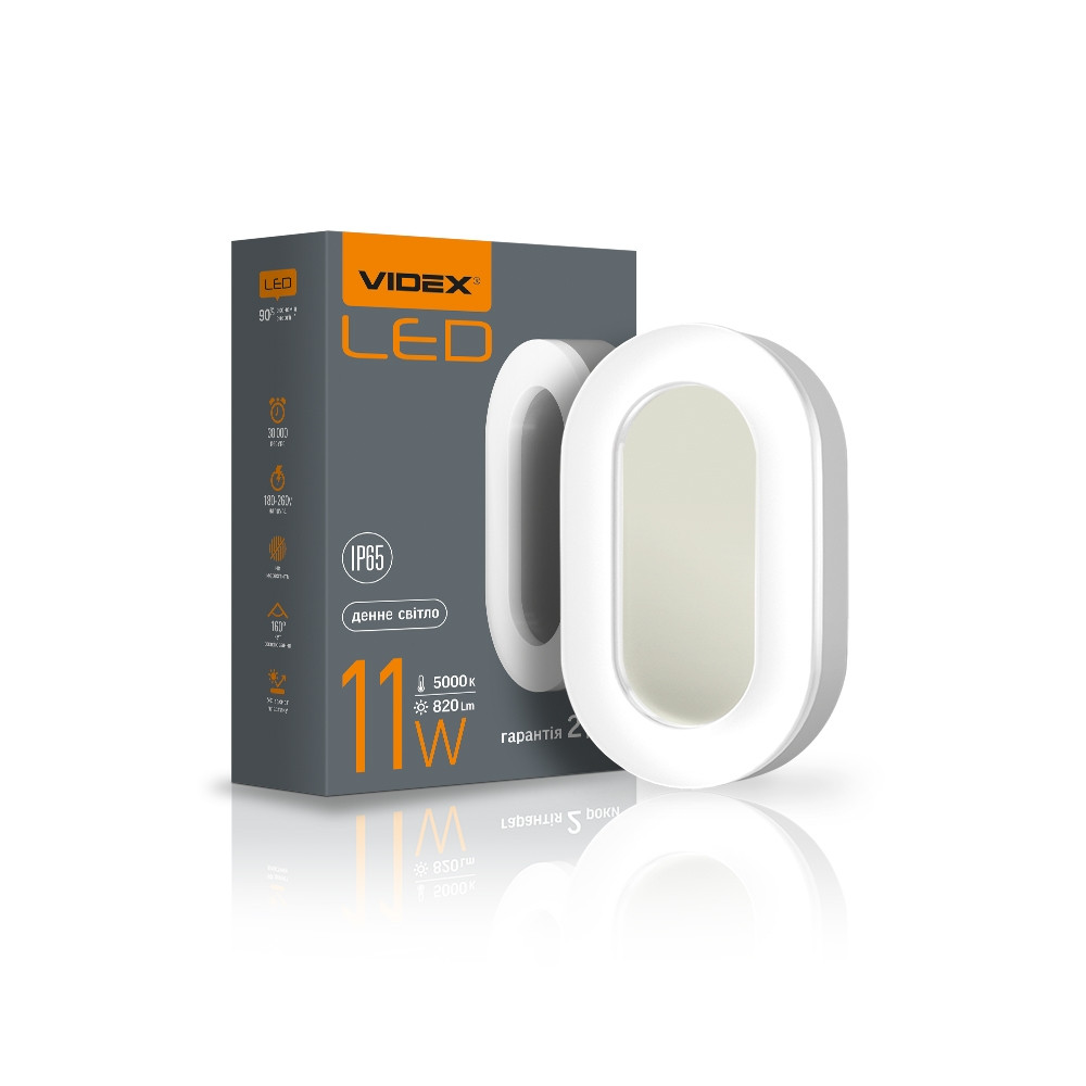 LED світильник ART IP65 овальний VIDEX 11 W 5000 K VL-BHFO-115