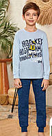 Пижамы для мальчика Baykar Байкар турецкая детская трикотажная хб пижама на мальчиков хоккей голубая 9788-105