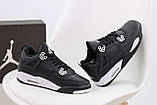 Чоловічі кросівки Nike Air Jordan 4 Retro, чорні шкіряні кросівки найк аір джордан 4 ретро аїр, фото 4
