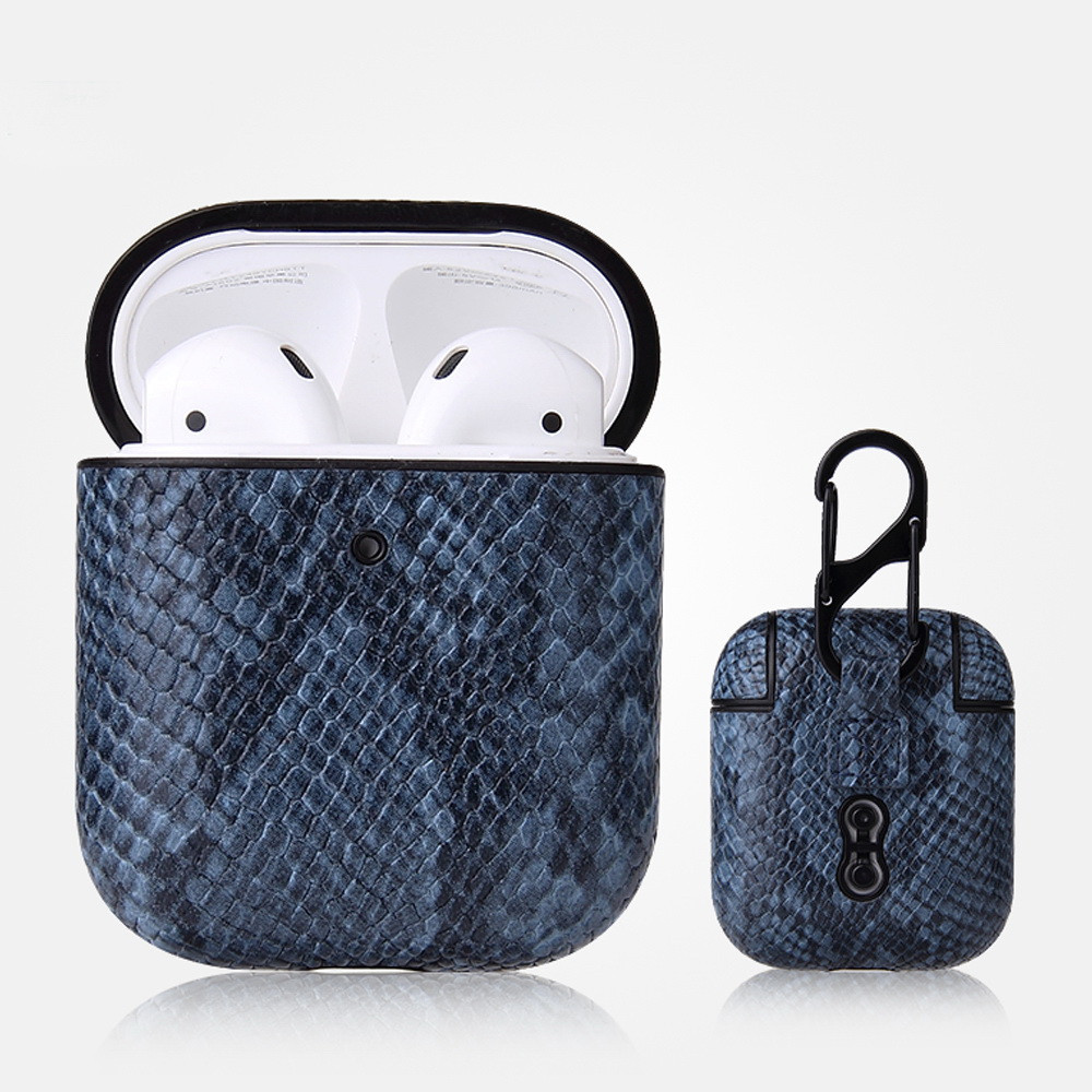 Чохол + карабін для навушників Apple AirPods 2/1 Alitek Snake Blue
