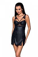 Бебі-дол з еко-шкіри та мережива Loona Chemise black L/XL - Passion SO5358