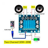 Аудіо підсилювач потужності звуку 2x30Вт D-клас TPA3110, фото 2