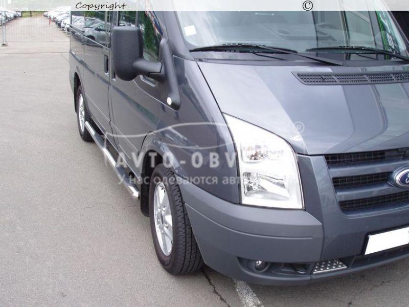 Боковые трубы 70мм Ford Transit 2006-2014, L1/L2/L3 база: короткая база - фото 2 - id-p5995844