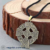 Шикарный кулон Армянский крест Узел Солнечный крест из нержавеющей стали в золотом цвете