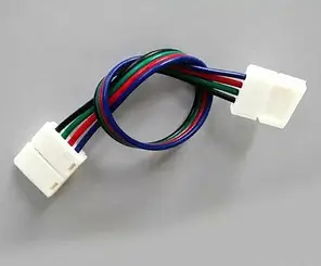 Конектор Biom для LED стрічки 12В 10мм 2 затискача через провід 4pin (RGB) 15см №9 566, фото 2