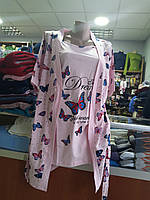 Женский комплект Халат с рубашкой хлопок размер 42 44