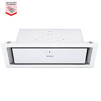 Белая мощная встраиваемая сенсорная кухонная вытяжка Perfelli BISP 9673 WH 1000 LED Strip, шириной 90 см