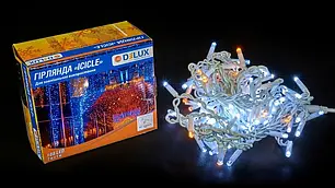 Led гірлянда DELUX Icicle 108шт 2х1м білий/жовтий 90015177, фото 2