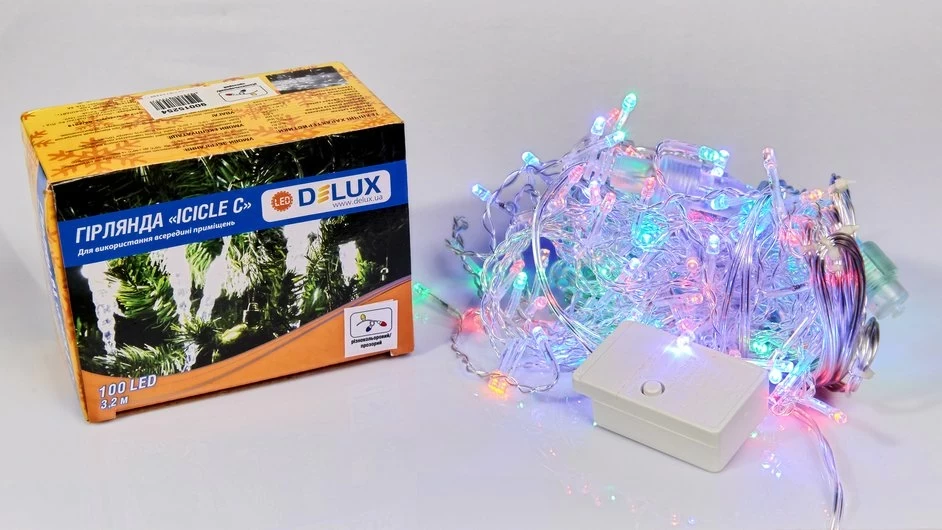 Led гірлянда DELUX Icicle 100шт 3,2 х0, 7м мультиколор 90015254