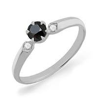 Золотое кольцо с черным и белыми бриллиантами 0,33 карат