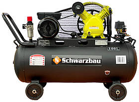 Компресор повітряний масляний Schwarzbau ! 3.8 кВт - 100 к. - 660 літ/хв. - Ремінна передача