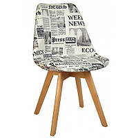 Кресло Bonro B-487 FB с текстом для кухни из пластика и натурального дерева Белый