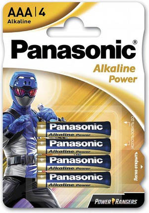 Батарейки Panasonic Alkaline Power лужні AAA LR03REB/4BPRPR Power Rangers 4шт/уп, фото 2