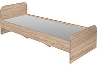 Кровать односпальная (бюджет)(быльца с закруглениями, спалка - шлиф. ДСП.) (под матрас 2000х900) МАКСИ-МЕбель