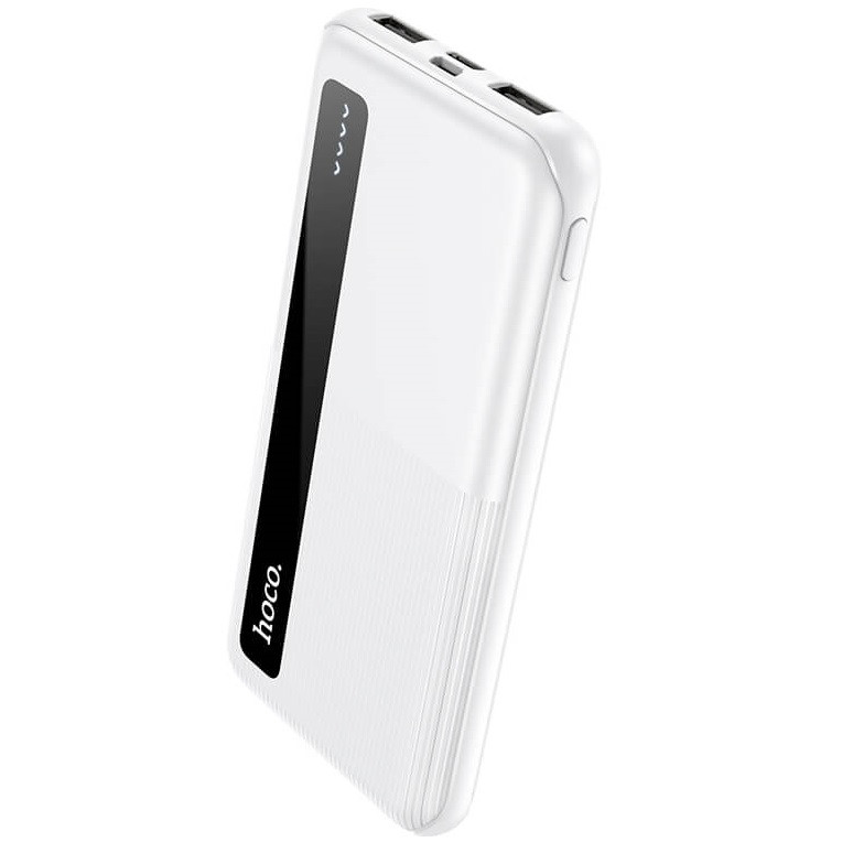 PowerBank Повербанк ультратонкий з LED індикатором 10000mAh HOCO J75 | 2USB/1Type-C, 2A | Білий