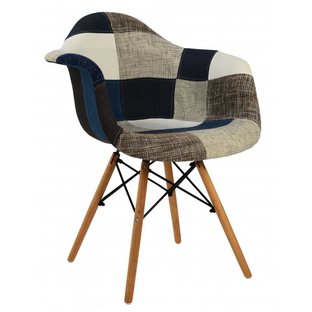 Крісло Bonro В-437 PW BW PATCHWORK з бука з тканинної оббивкою
