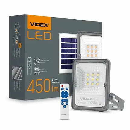 LED прожектор на сонячній батареї автономний Videx 10W 5000K VL-FSO-205, фото 2