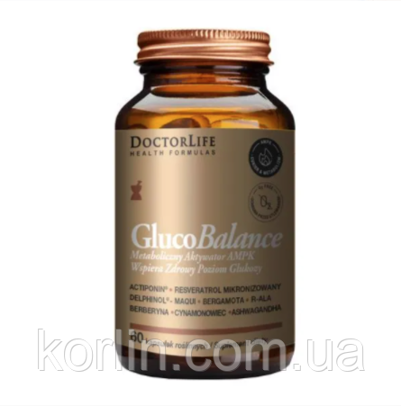 Глюкобаланс GlucoBalance Для рівня Сахара в Крові 60 кап Doctor Life США Доставка з ЄС